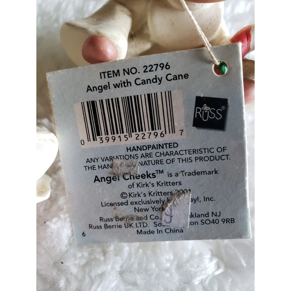 Lot of 2 Kirks Kritters Angel Cheeks Ornaments Russ 2001 Item 21812 ,‎ & 22796